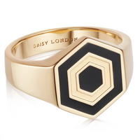 DAISY LONDON HEXAGON PALM SIGNET RING