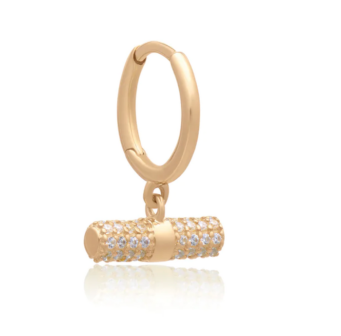 RACHEL JACKSON SINGLE DIAMOND T-BAR HUGGIE HOOP