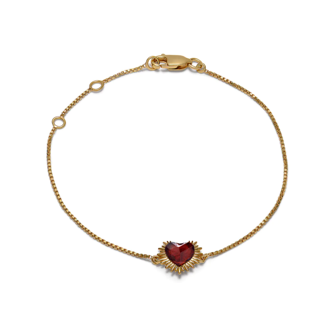 RACHEL JACKSON ELECTRIC LOVE GARNET HEART BRACELET