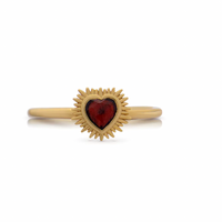 RACHEL JACKSON ELECTRIC LOVE MINI GARNET HEART RING