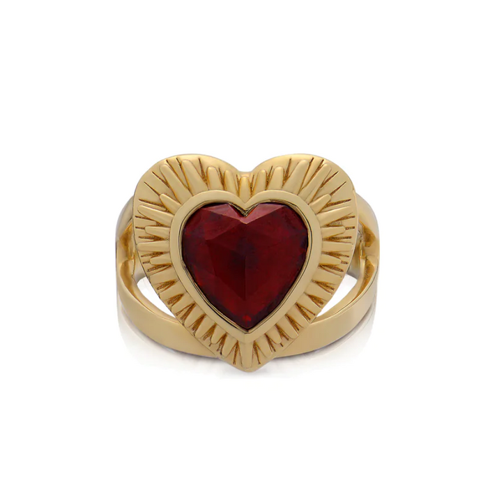 RACHEL JACKSON ELECTRIC LOVE STATEMENT GARNET HEART RING