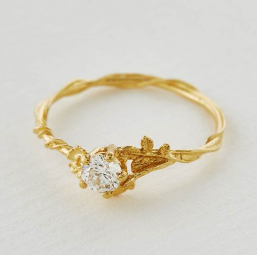 ALEX MONROE ROSA ALBA DIAMOND RING