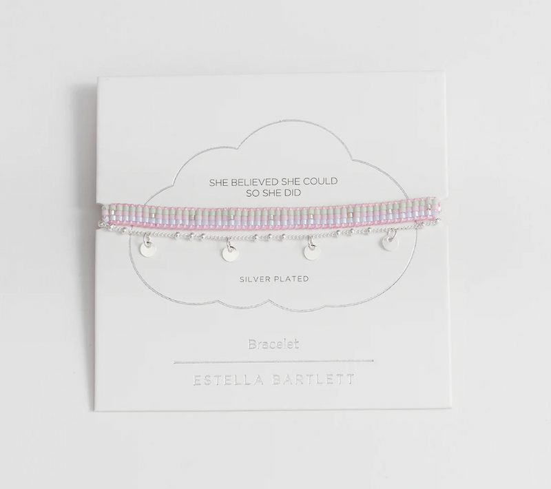 ESTELLA BARTLETT WOVEN DUO BEADED CHARM BRACELET