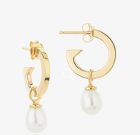 CLAUDIA BRADBY BIOGRAPHY PEARL HOOP EARRINGS