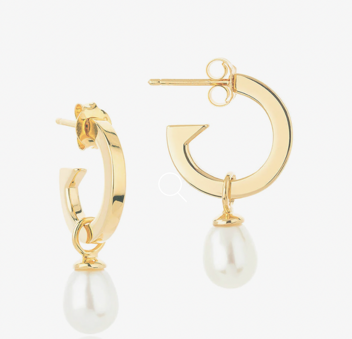 CLAUDIA BRADBY BIOGRAPHY PEARL HOOP EARRINGS