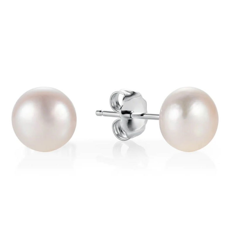 CLAUDIA BRADBY BUTTON PEARL STUD EARRINGS