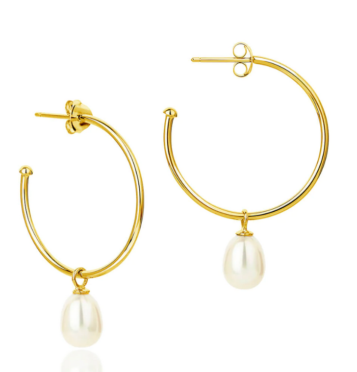 CLAUDIA BRADBY FAVOURITE HOOP WITH PEARL DROP