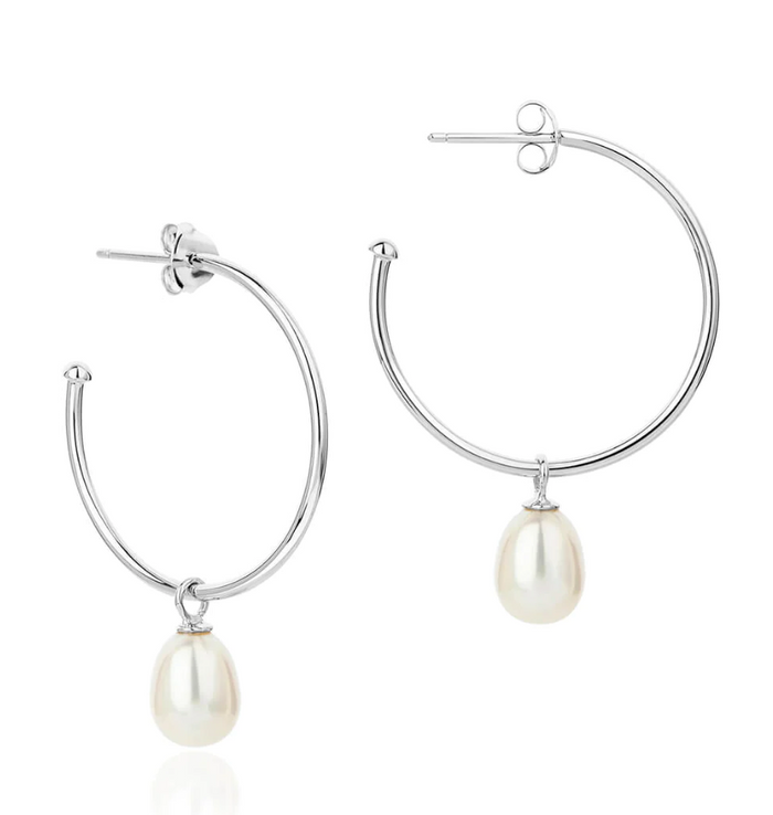 CLAUDIA BRADBY FAVOURITE HOOP WITH PEARL DROP