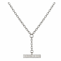 MIKAELA LYONS CHECKERBOARD T-BAR PENDANT NECKLACE