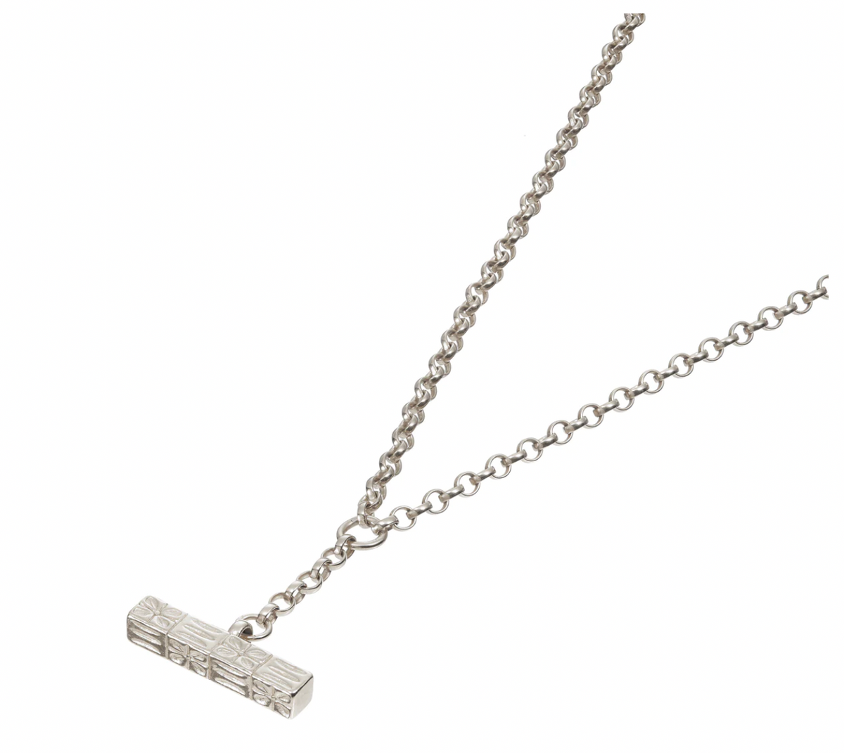 MIKAELA LYONS CHECKERBOARD T-BAR PENDANT NECKLACE