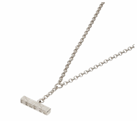 MIKAELA LYONS CHECKERBOARD T-BAR PENDANT NECKLACE