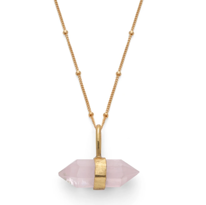 HARRY ROCKS ROSE QUARTZ MINI PENDANT NECKLACE