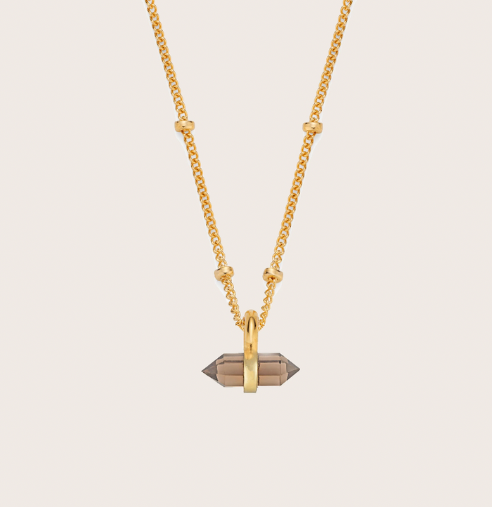 HARRY ROCKS SMOKY QUARTZ MINI PENDANT NECKLACE