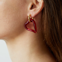 SANDRALEXANDRA HEART OF GLASS RED EARRINGS