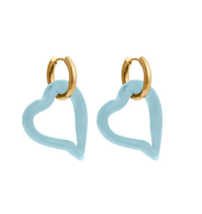 SANDRALEXANDRA HEART OF GLASS CLOUDY BLUE EARRINGS