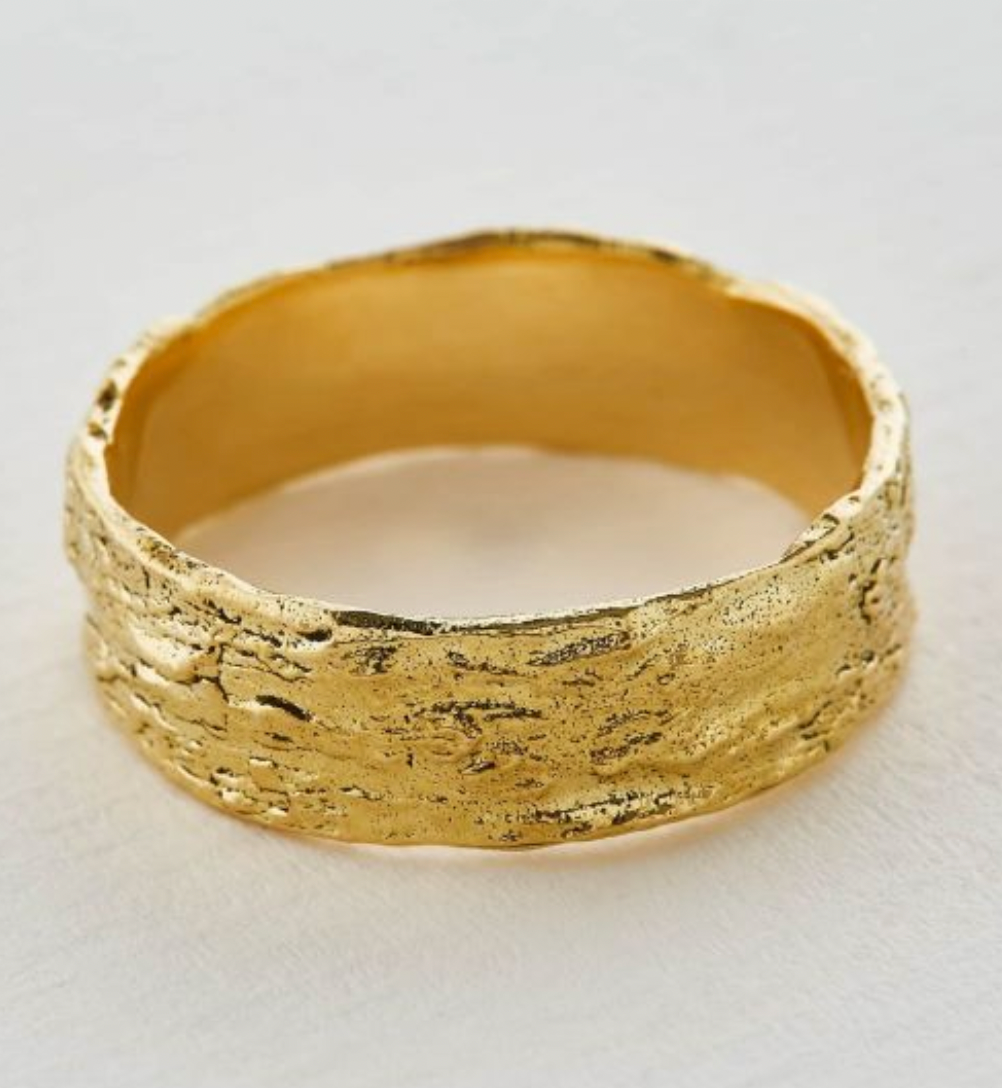 ALEX MONROE WIDE BARK 6.5MM RING MADE TO ORDER