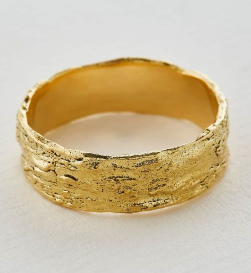 ALEX MONROE WIDE BARK 6.5MM RING MADE TO ORDER