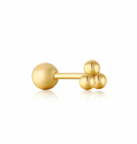 ANIA HAIE TRIPLE BALL BARBELL SINGLE EARRING