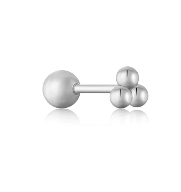 ANIA HAIE TRIPLE BALL BARBELL SINGLE EARRING