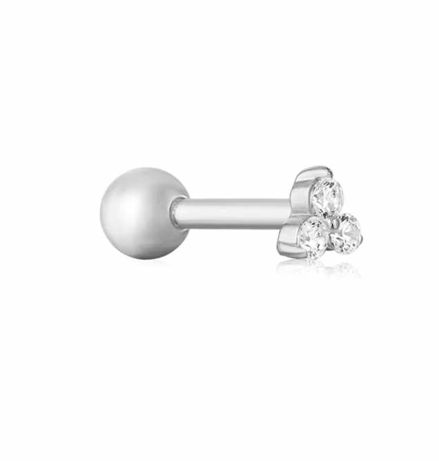 ANIA HAIE TRIO SPARKLE BARBELL SINGLE EARRING