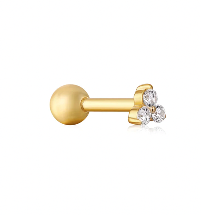 ANIA HAIE TRIO SPARKLE BARBELL SINGLE EARRING