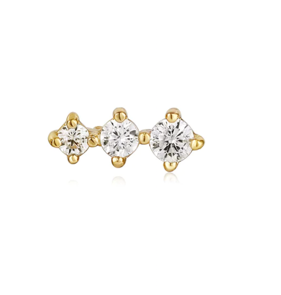 ANIA HAIE SPARKLE CRAWLER BARBELL SINGLE EARRING