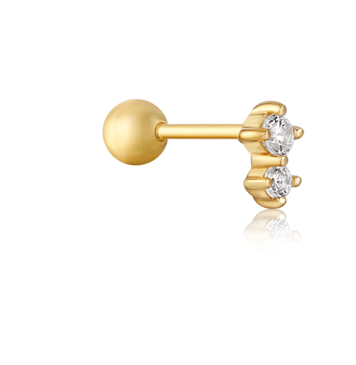 ANIA HAIE DOUBLE SPARKLE BARBELL SINGLE EARRING