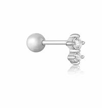 ANIA HAIE DOUBLE SPARKLE BARBELL SINGLE EARRING