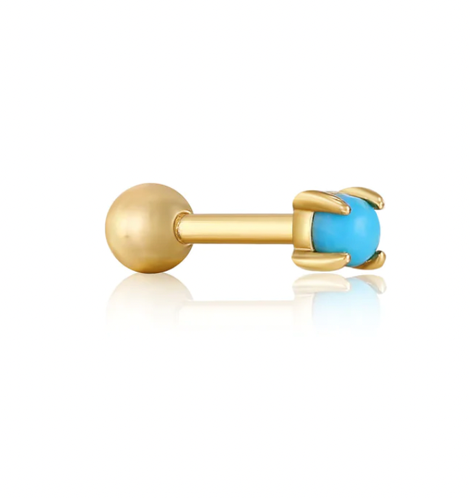 ANIA HAIE TURQUOISE CABOCHON BARBELL SINGLE EARRING