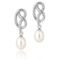 CLAUDIA BRADBY MEDIUM LOVE KNOT PEARL DROP EARRINGS