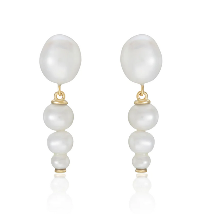 V BY LAURA VANN NICOLA FRESHWATER PEARL DROP EARRINGS