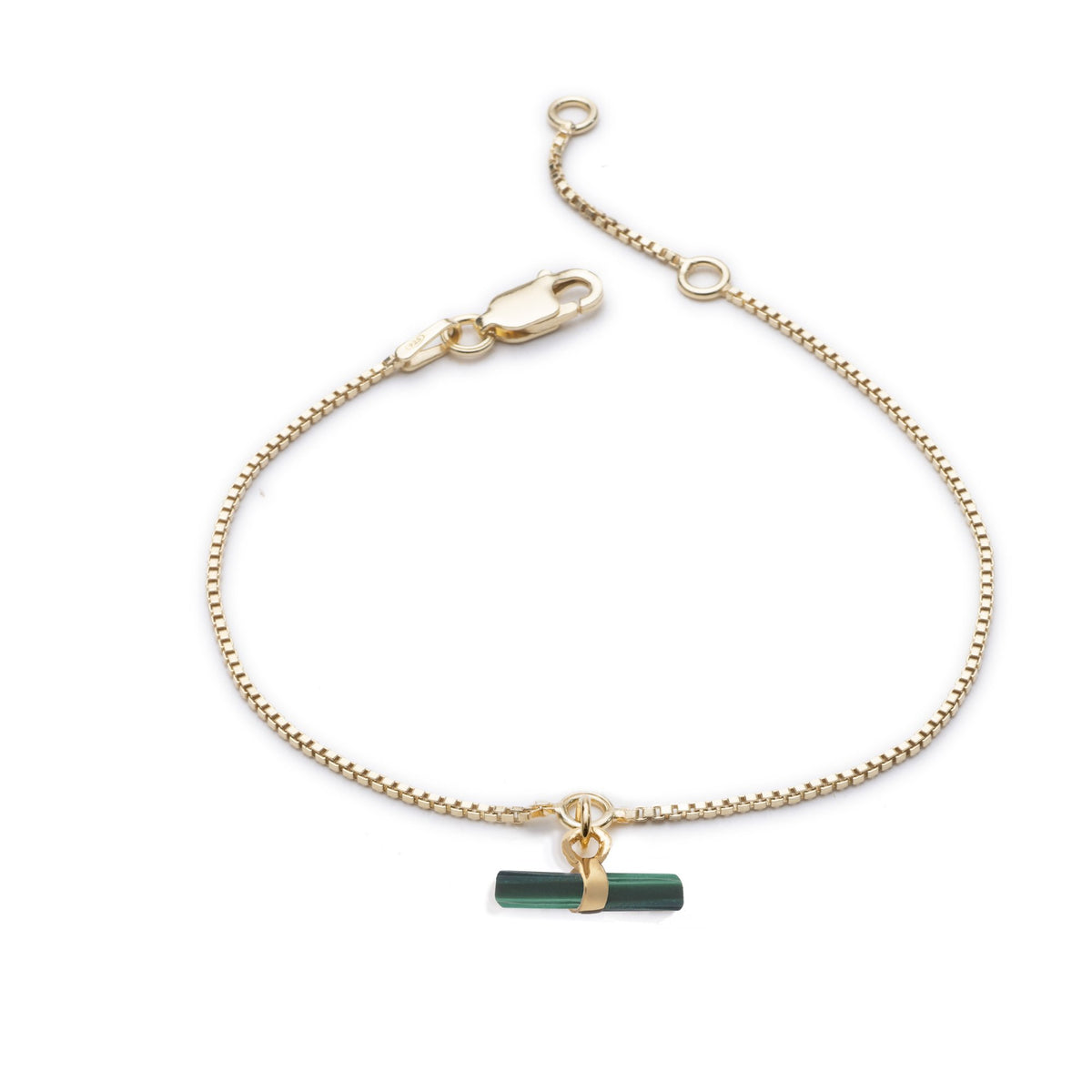 RACHEL JACKSON Mini Malachite T Bar Bracelet