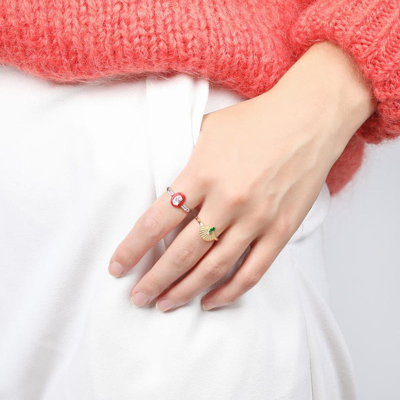 V BY LAURA VANN PAMELA GOLD SHELL RING