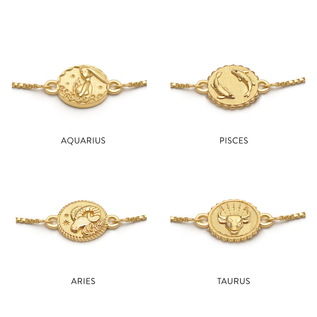 RACHEL JACKSON ZODIAC MINI ART COIN GOLD BRACELET