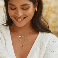 ALEX MONROE FLORAL HEART WITH ITSY BITSY BEE NECKLACE