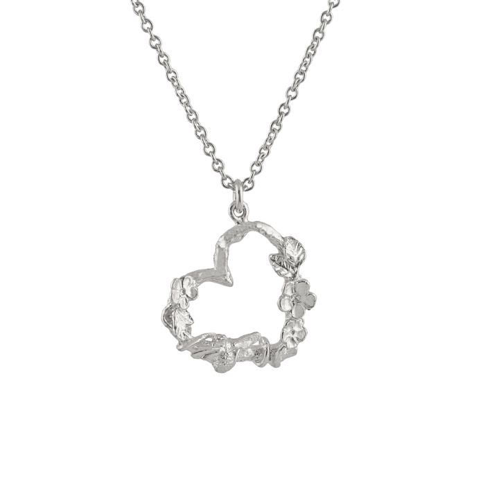 ALEX MONROE FLORAL HEART WITH ITSY BITSY BEE NECKLACE