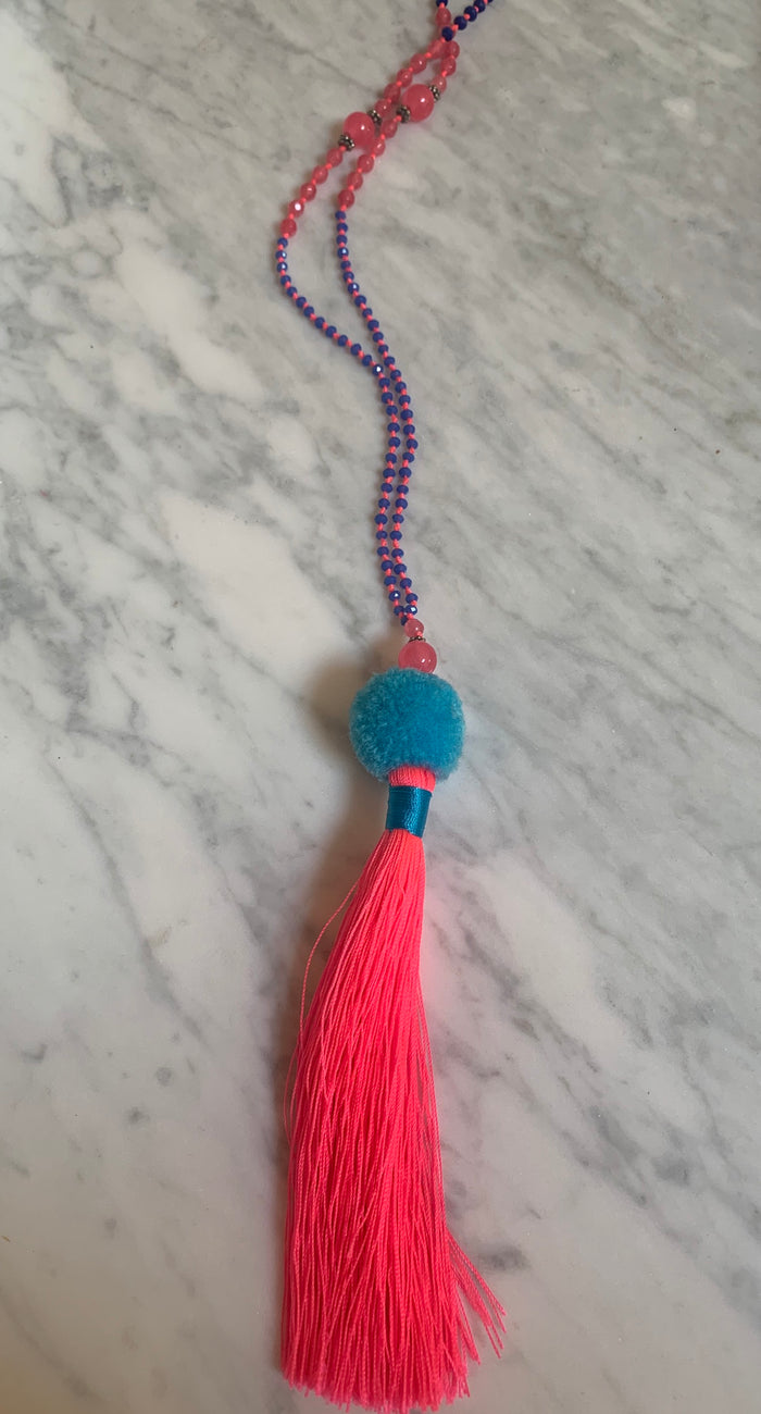 TRIBE + FABLE POM POM TASSEL NECKLACE