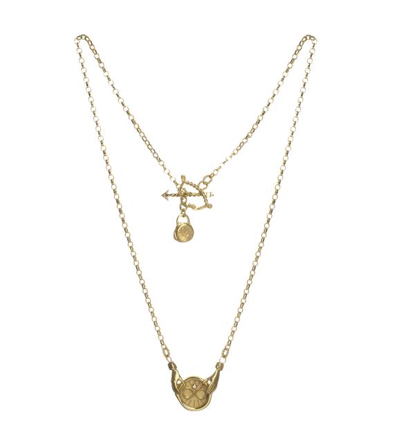 JESSICA DE LOTZ MADE TO ORDER SMALL SOLID GOLD ZODIAC NECKLACE