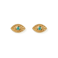 RACHEL ENTWISTLE MINI RAYS OF LIGHT WITH EMERALD STUD EARRINGS