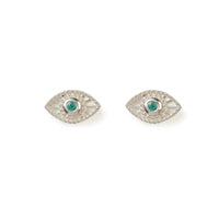 RACHEL ENTWISTLE MINI RAYS OF LIGHT WITH EMERALD STUD EARRINGS