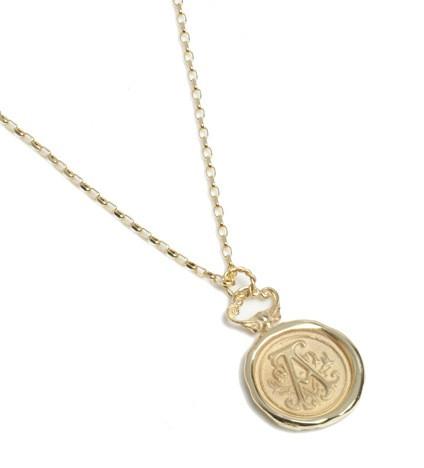 JESSICA DE LOTZ MADE TO ORDER LARGE SOLID GOLD WAX SEAL NECKLACE